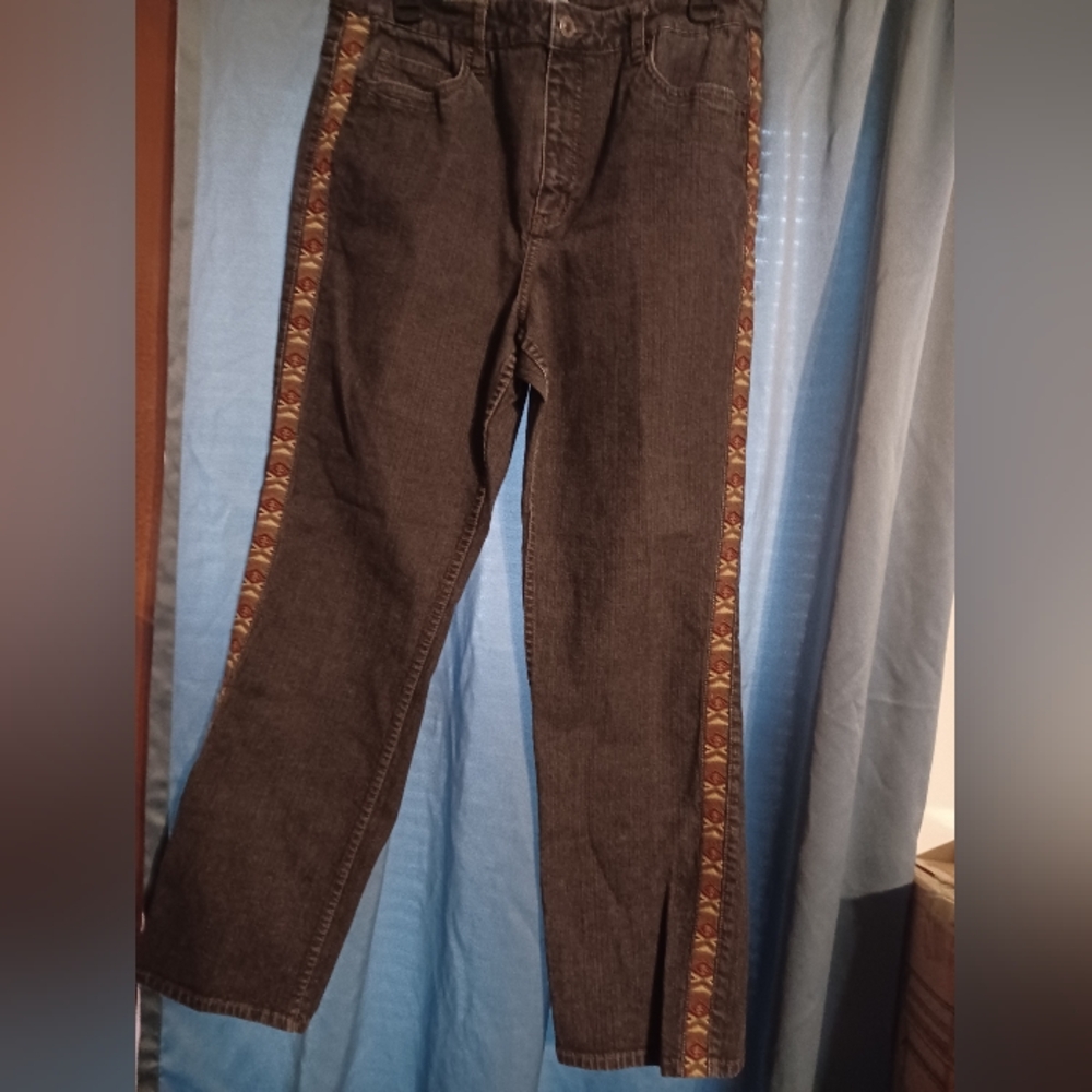 Nice Black Jeans with Colorful Side Trim